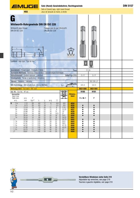 Whitworth-Rohrgewinde DIN EN ISO 228 DIN 5157 ...