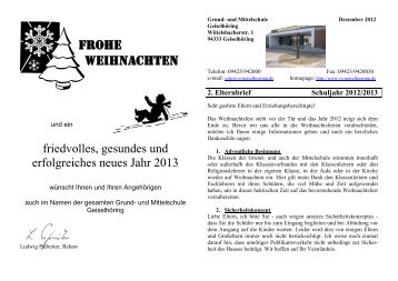 Elternbrief Weihnachten 2012 - Grundschule - Mittelschule ...