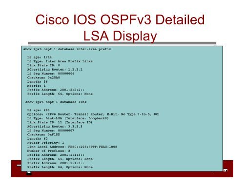 IPv6 Routing Protocols: OSPF & ISIS - 6Diss