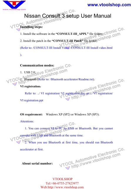 nissan consult 3 plus vi connecting