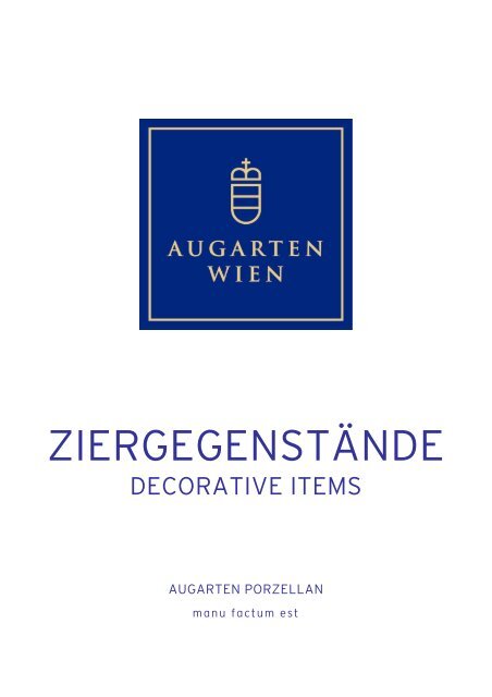 PDF Broschüre (1 MB) - Augarten Porzellan