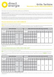 Grille Tarifaire - Entreprises - Direct Energie