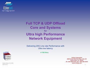 Full TCP & UDP Offload Core and Systems Ultra high Performance ...