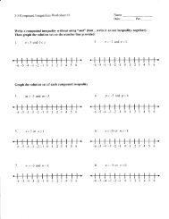 3-5 Compound Inequalities Worksheet #l Name Date Per Write a ...