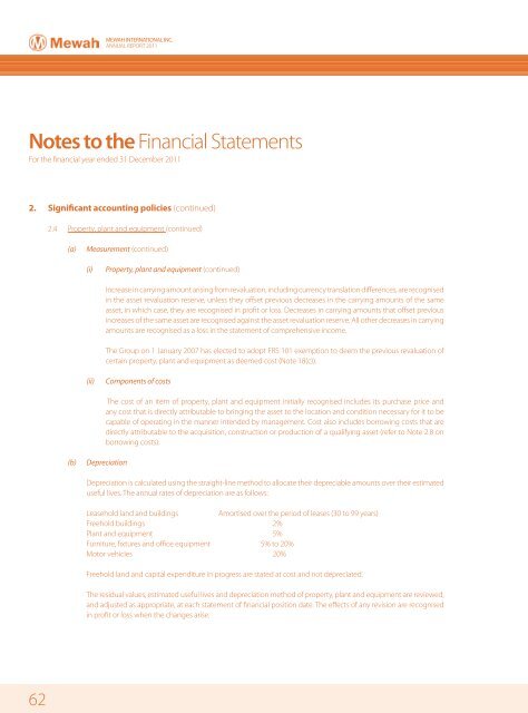 Financial Statements - Mewah Group