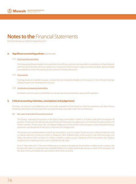 Financial Statements - Mewah Group