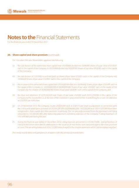 Financial Statements - Mewah Group