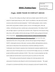 DISEC Position Paper -Topic: ARMS TRADE IN CONFLICT AREAS