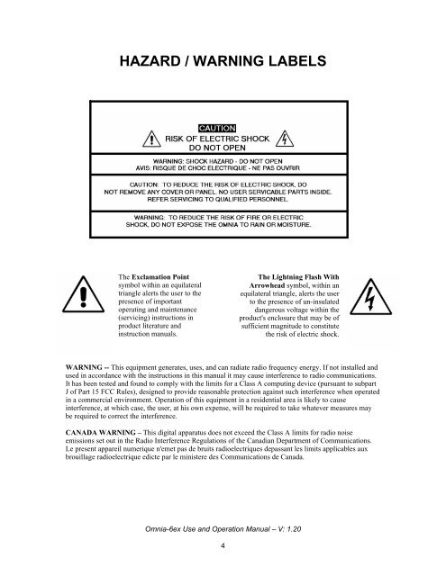 OMNIA-User manual OMNIA6-SERIES