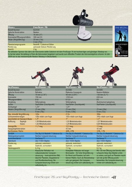 Celestron Teleskope 2009/2010 - Baader-Planetarium GmbH