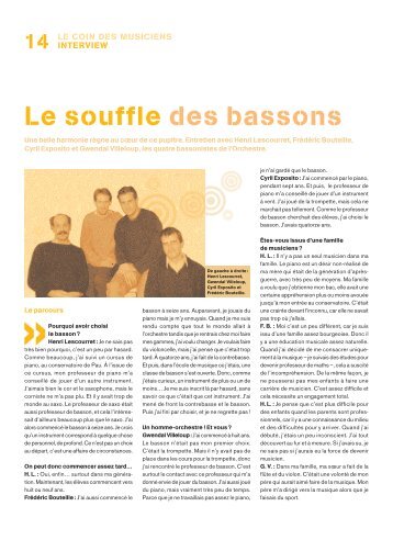 Le souffle des bassons - Orchestre national d'Ile-de-France