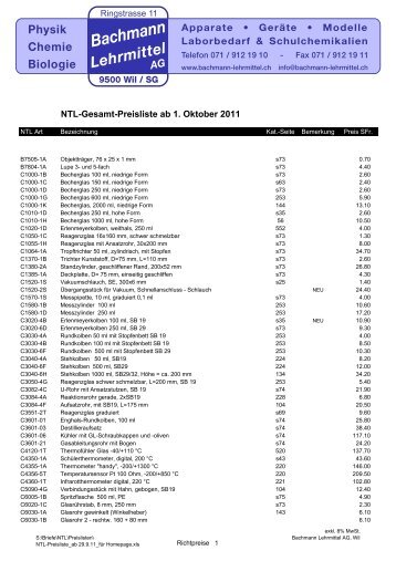 NTL\Preislisten - Bachmann Lehrmittel AG