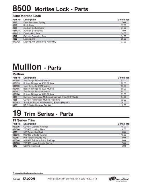 FALCON JULY 2013 REV 7-20-13 PRICE BOOK.pdf - Access ...