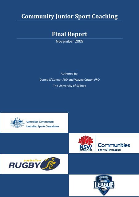 Community Junior Sport Coaching final report - 2009