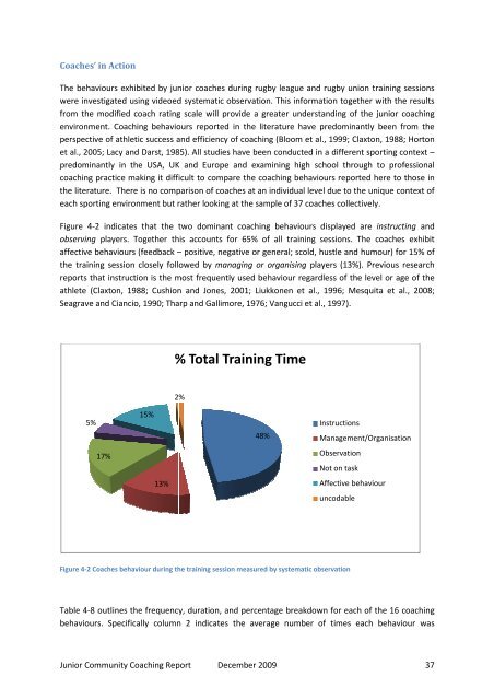 Community Junior Sport Coaching final report - 2009