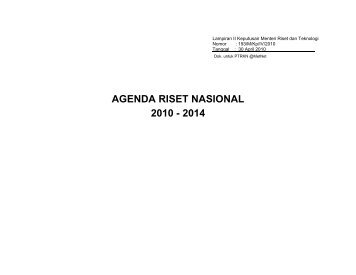 AGENDA RISET NASIONAL 2010 - 2014 - Batan