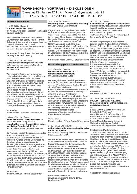 Workshopprogramm download als pdf - Stuttgart Open Fair 2014