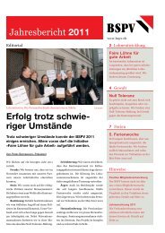 Jahresbericht 2011 (pdf) - BSPV