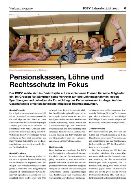 Jahresbericht 2011 (pdf) - BSPV