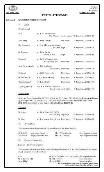 Force Orders 3391B dated 2012-05-31.pdf - Jamaica Constabulary ...