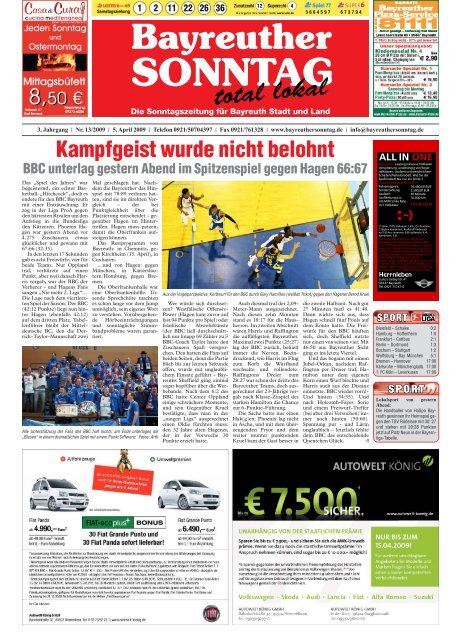 Kampfgeist wurde nicht belohnt - Bayreuther Sonntag