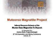 Mutooroo Magnetite Project - SA Explorers