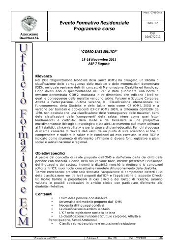 Corso base sull'ICF - Oasi CittÃ  Aperta