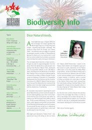 Biodiversity Info, April 2011 - Naturfreunde Internationale