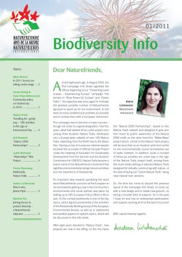 Biodiversity Info, April 2011 - Naturfreunde Internationale