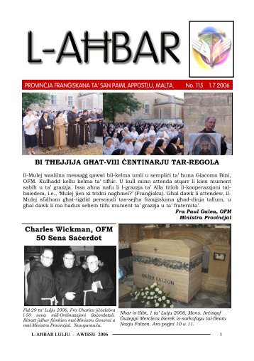 L-AHBAR LULJU U AWISSU - Franciscan Province â MALTA