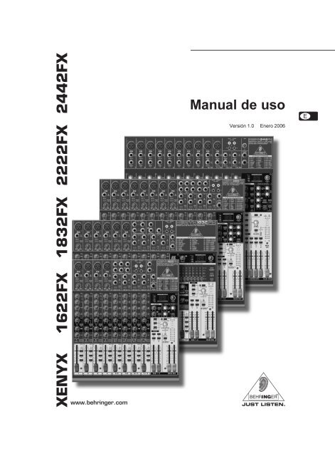 XENYX 1622FX 1 832FX 2222FX 2442FX - Behringer