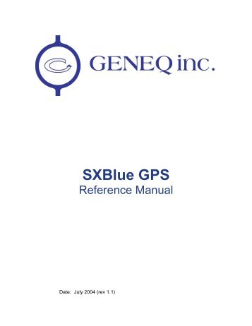 SXBlue GPS Series Technical Reference Manual