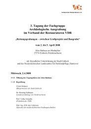 3. Tagung der Fachgruppe Archäologische Ausgrabung im Verband ...