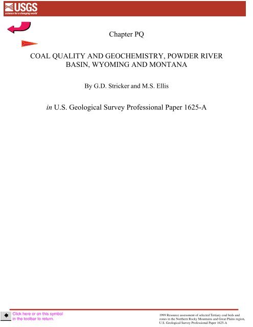 Coal Quality and Geochemistry, Powder River Basin, Wyoming