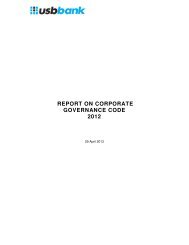 Report on Corporate Governance - 31 December 2012 - USB Bank