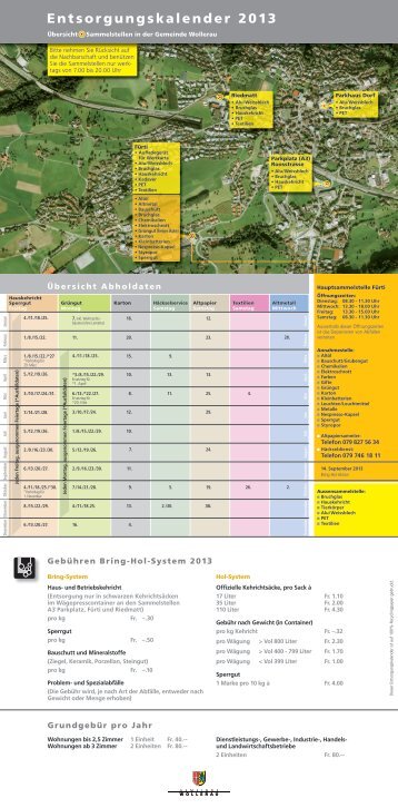 Entsorgungskalender 2013 - Gemeinde Wollerau