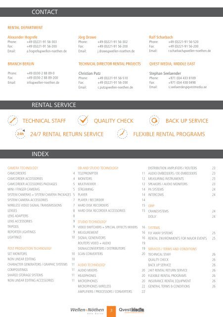 Rental Price List - Wellen+NÃ¶then