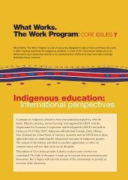 Indigenous education: International perspectives - What Works