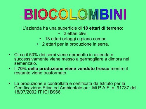 Agricoltura Biologica - Alessandro Colombini