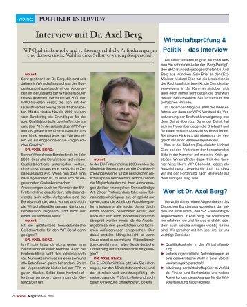 Interview mit Dr. Axel Berg - wp-net