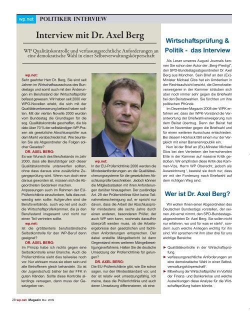 Interview mit Dr. Axel Berg - wp-net