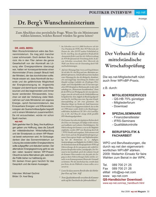 Interview mit Dr. Axel Berg - wp-net