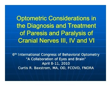 O C O C Optometric Considerations in the Diagnosis and ... - OEP