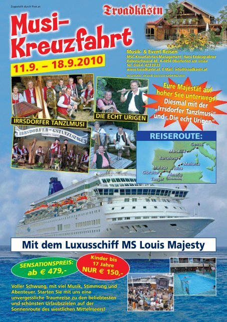 Mit dem Luxusschiff MS Louis Majesty 11.9. â 18.9.2010 - Troadkastn