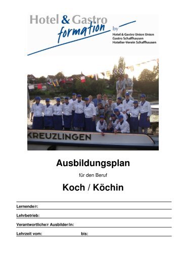 Ausbildungsplan Koch / Köchin