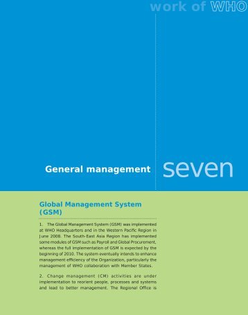 Global Management System - WHO SEAR Digital Repository