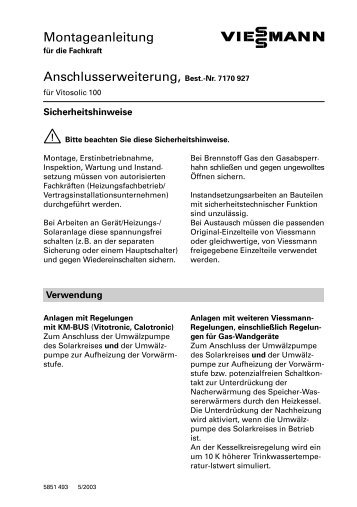 Montageanleitung Anschlusserweiterung, Best. Nr. 7170 927