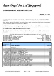 Price list of Roco products 2011-2012 - Beem Tragel