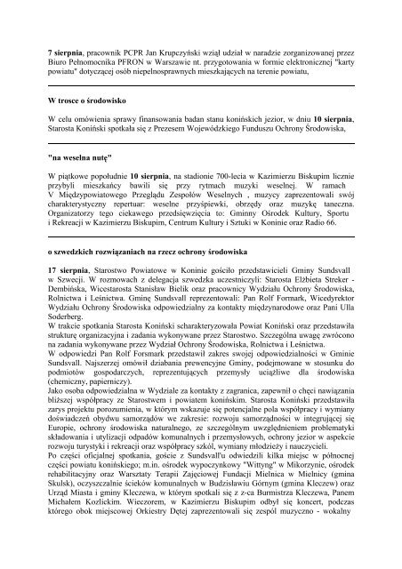 Biuletyn Informacyjny Powiatu Konińskiego nr 7(20) - Powiat koniński