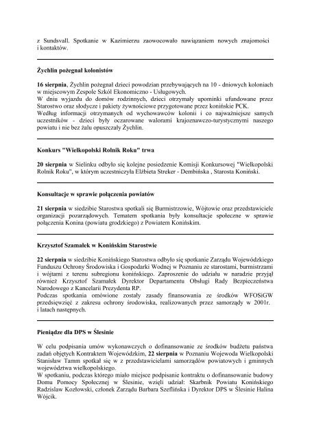 Biuletyn Informacyjny Powiatu Konińskiego nr 7(20) - Powiat koniński